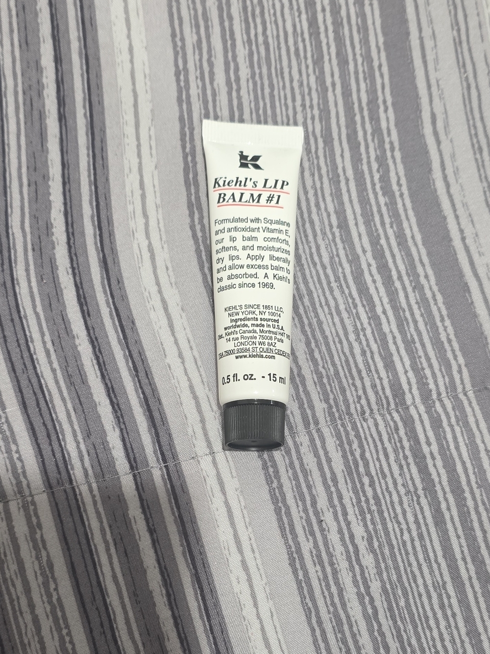 Kiehl's Lip Balm #1 White Tube with Gray Cap